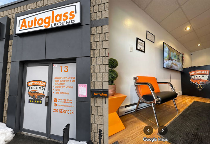 Autoglass Legend shop photo of the front and inside the waiting room